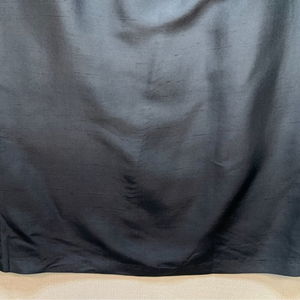 An Ren New York Womens Midi Silk Straight Pencil Skirt Small Black Back Slit - Picture 4 of 10